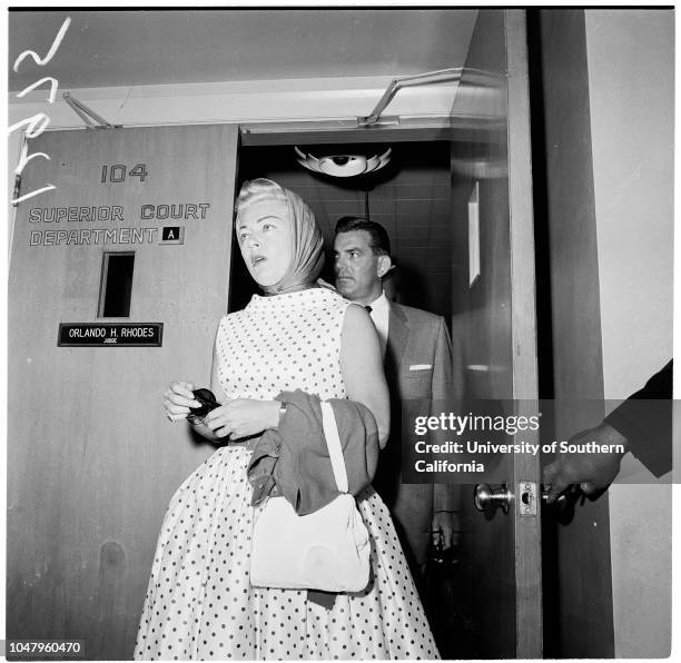 Cheryl Crane, 23 June 1961. Cheryl Crane -- 17 years;Lana Turner;Stephen Crane;Fred May.;Caption slip reads: 'Photographer: Tompkins. Date: ....