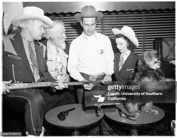 Gower Gulch Voting, April 28, 1951. Becky Morgan;Rube Dalroy;Howard Rose;Joan Marlow;'Scottie'..