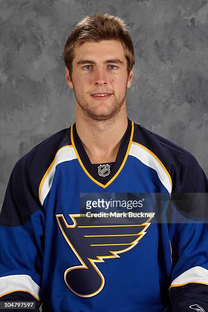 Alex Pietrangelo of the St. Louis Blues poses for his official headshot for the 2010-2011 NHL season September 10, 2010 in St. Louis, Missouri.