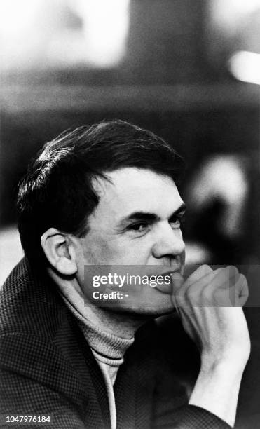 Portrait taken on October 14, 1973 shows Czech-born French writer Milan Kundera.