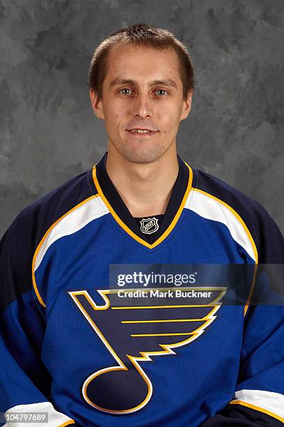 Jaroslav Halak of the St. Louis Blues poses for his official headshot for the 2010-2011 NHL season September 17, 2010 in St. Louis, Missouri.