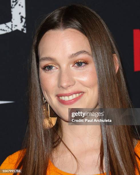 Actress Victoria Pedretti attends Netflix's "The Haunting Of Hill House" season 1 premiere at ArcLight Hollywood on October 8, 2018 in Hollywood,...