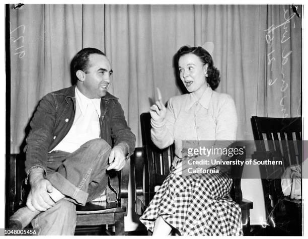 Cohen's wife visits him in jail, June 21, 1951. Mickey Cohen;Lavonne Cohen..