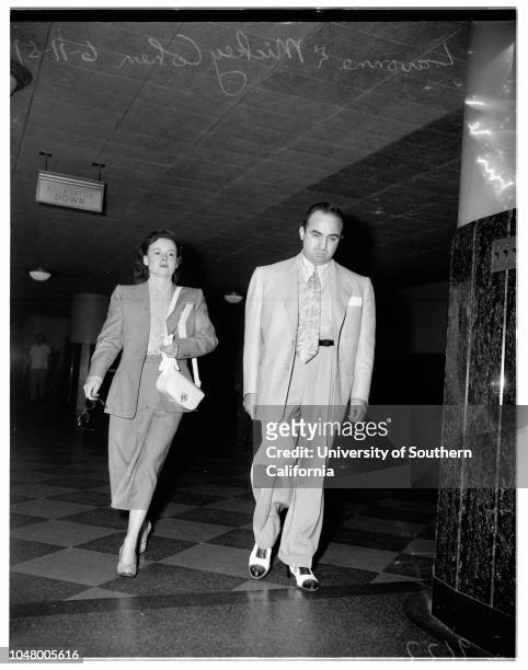 Cohen income tax trial, June 11, 1951. Lavonne Cohen;Mickey Cohen;James Steiner..