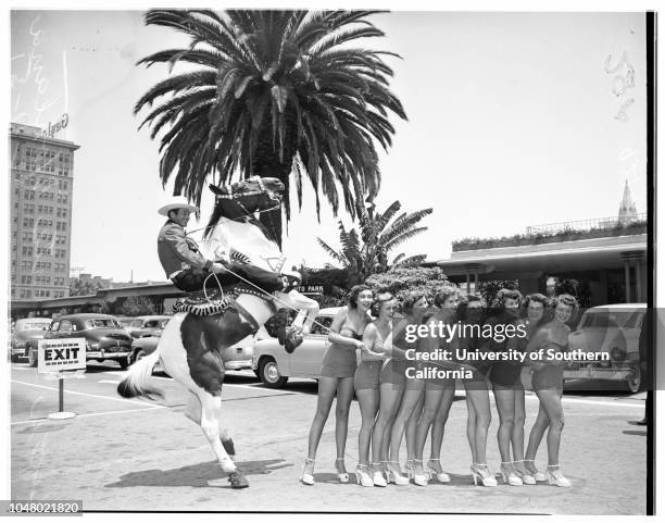 Florida poster girls, July 11, 1951. Dorothy Macalpine;Barbara Lawton;Marcia Fuller;Joyce Wilson;Mary Esther Bartlet;Mary Dwight;Barbara Roses;June...