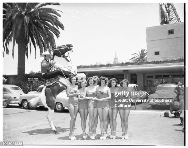 Florida poster girls, July 11, 1951. Dorothy Macalpine;Barbara Lawton;Marcia Fuller;Joyce Wilson;Mary Esther Bartlet;Mary Dwight;Barbara Roses;June...