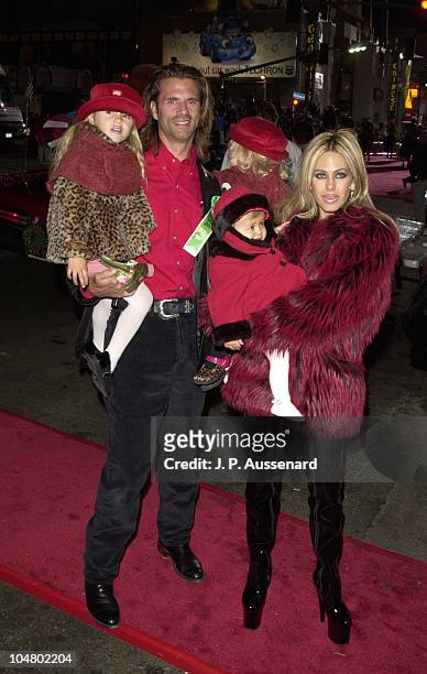 Lorenzo Lamas, Shauna Sand and Daughters during 70th Hollywood Christmas Parade at Hollywood Boulevard in Hollywood, California, United States.