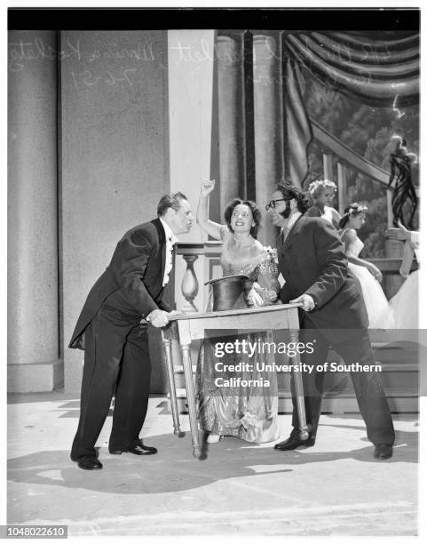 Opera Die Fledermaus, July 6, 1951. Eugenia Popof;Berrie Chase;Nancy Kilgas;Florence Brundage;Joan Collenette;Darlene Engle;Nathlie Christian;Donald...