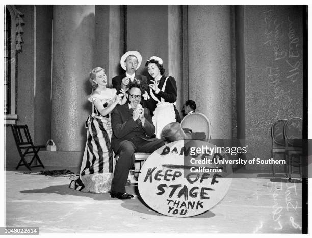 Opera Die Fledermaus, July 6, 1951. Eugenia Popof;Berrie Chase;Nancy Kilgas;Florence Brundage;Joan Collenette;Darlene Engle;Nathlie Christian;Donald...
