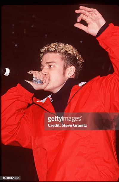 Justin Timberlake of NSYNC during Teen People's First Anniversary Party - Los Angeles at The Key Club in Los Angeles, California, United States.