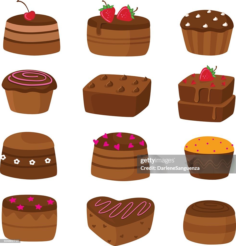 Chocolate Cake Icons