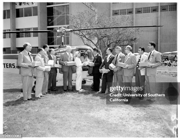 Lever brothers opening, June 19, 1951. John M Hancock;Jervis J Babb;J Laurence Heyworth;Charles A Massey;Franklin J Lunding;William H. Burkhart;Mrs...