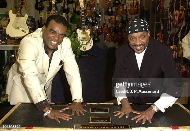 Ronald and Ernie Isley during The Isley Brothers Inducted Into Hollywood's Rockwalk at Hollywood's Rockwalk in Hollywood, California, United States.