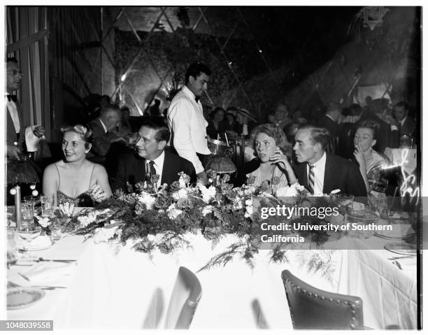 Society -- Mocambo cafe party, July 10, 1951. Mr and Mrs Neil McCarthy, Junior;Walter P Chrysler, Junior;Mary Morrison;Countess Betsy Con...