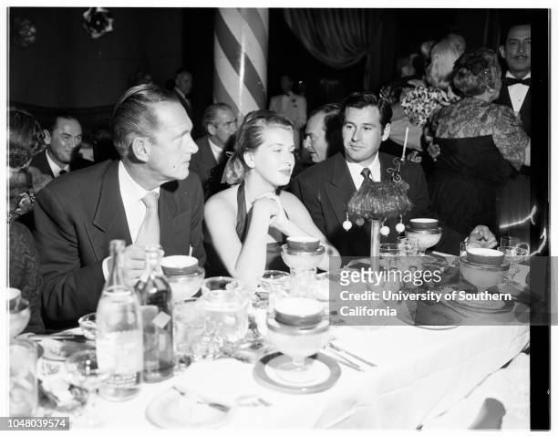 Society -- Mocambo cafe party, July 10, 1951. Mr and Mrs Neil McCarthy, Junior;Walter P Chrysler, Junior;Mary Morrison;Countess Betsy Con...