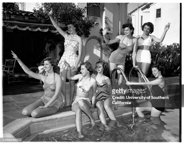 Society, May 4, 1951. Suzanne Henry;Sue Greer Edith Perry;Betty Bates;Shirley Wilmare;Margaret Wagner;Janice Cushing.;More descriptive information...