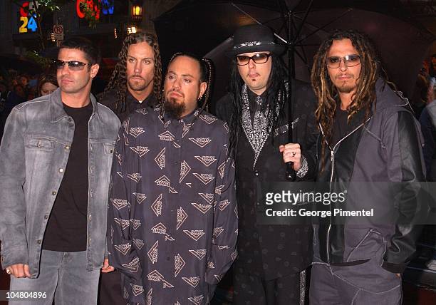 Korn on the red carpet at the MMV Awards during MuchMusic Video Awards 2002 - Arrivals at Chum City Building in Toronto, Ontario, Canada.