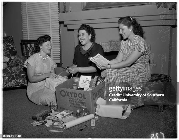 Fortieth Division wives, 5 August 1951. Mrs Marcia Rosenheck;Mrs Phyllis Goldmann;Mrs Juanita Smith;Mrs Phyllis Silvey;Mrs Arlene Schwartz;Mrs Mary...