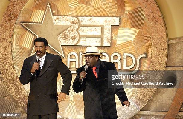 Hosts Steve Harvey and Cedric the Entertainer during The 2nd Annual BET Awards - Show at The Kodak Theater in Hollywood, California, United States.