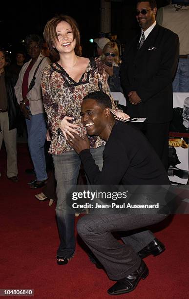 Wayne Brady & wife Mandie during "The Transporter" Premiere at Mann Village Theater in Westwood, California, United States.