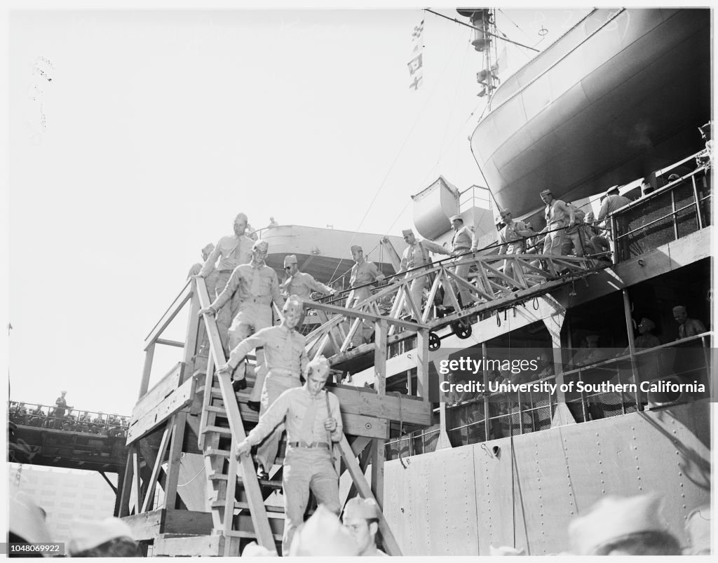 Marines return from Korea (San Diego), 1951