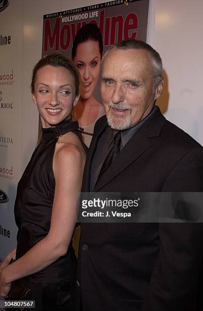 Dennis Hopper & Victoria Duffy during 3rd Annual Movieline Young Hollywood Awards - Arrivals at House of Blues in West Hollywood, California, United...
