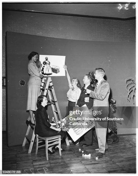 Society -- Sunset Club benefit, 03 August 1951. Miss Kay Kelly;Dick Jackson;Miss Joyce Dayton;Ollie Garver;Alden Pearce;Sheila Torrance;Joan...