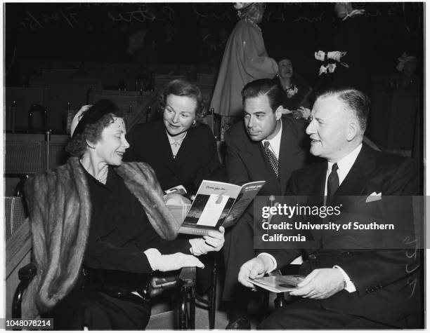 Society -- Hollywood Bowl, 26 July 1951. Mrs Albert Leland;Mrs Edward Currier;Mr and Mrs Alfred Wallenstein;Miss Ana Mahler;John Arensona;Madamme...