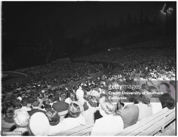 Society -- Hollywood Bowl, 26 July 1951. Mrs Albert Leland;Mrs Edward Currier;Mr and Mrs Alfred Wallenstein;Miss Ana Mahler;John Arensona;Madamme...
