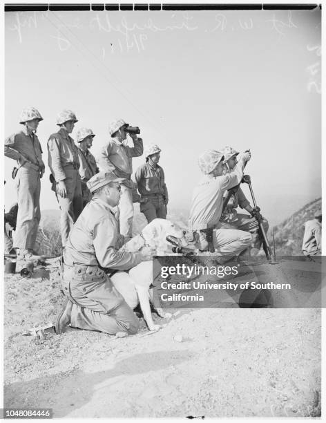 Blind Marine, Camp Pendleton, 4 September 1951. Sergeant W.R Linderfelt ;Private First Class R.T Coker;Private First Class H.H. Napier;Private First...