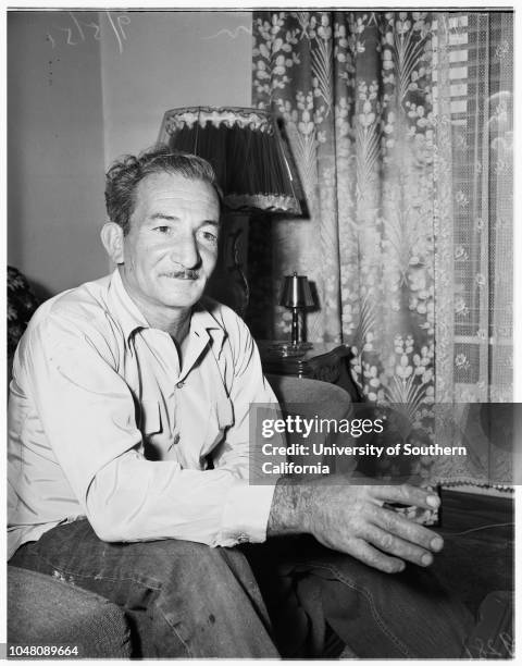 Custody, 05 September 1951. Leland Smith -- 8 years;Sharon Smith -- 6 years;Harry Cohen.;Caption slip reads: 'Photographer: Snow. Date: 09-05....