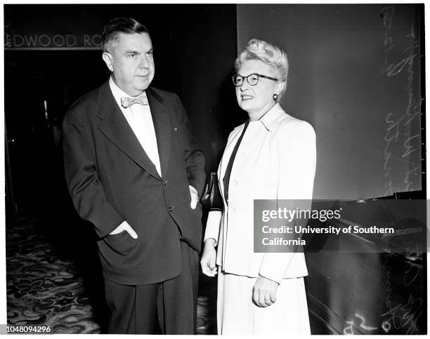 Un-American Hearings Hollywood Roosevelt Hotel, 12 September 1951. Prokop J Prokop;Attorney Ben Margolis;Attorney Robert W Kenny;Hannah Donath;Mrs...