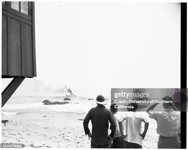 Boat burns, 'White Star', 11 September 1951. Frank Londelius -- 20 years;Fred Tschopp -- 20 years;Walter Hurley -- 20 years;Gene Mitchell -- 21 years...