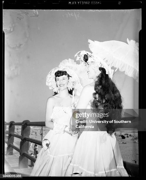 Twin convention in Huntington Beach, 2 September 1951. Martha Neff, Marion Neff;Mary Jean Johaun, Martha Jean Johaun;Patsy Bloom, Peggy Bloom;Lloyd...