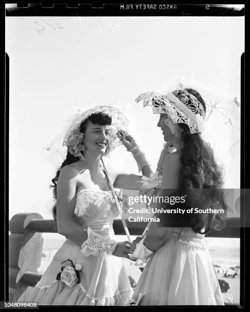 Twin convention in Huntington Beach, 2 September 1951. Martha Neff, Marion Neff;Mary Jean Johaun, Martha Jean Johaun;Patsy Bloom, Peggy Bloom;Lloyd...