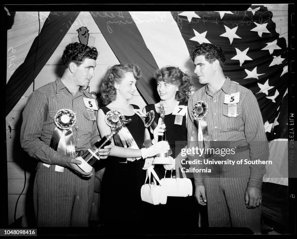 Twin convention in Huntington Beach, 2 September 1951. Martha Neff, Marion Neff;Mary Jean Johaun, Martha Jean Johaun;Patsy Bloom, Peggy Bloom;Lloyd...