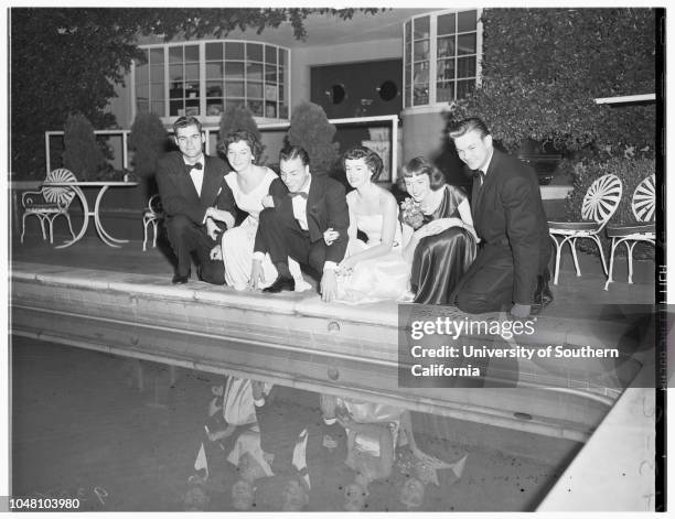 Alpha Omicron Pi Dance...Society, 22 October 1950. Jim Crane;Joann Stevenson;Roger Buchanan;Dorothy Fucci;Ed Whelan;Mary Masterson;Bill Penny;Mary...