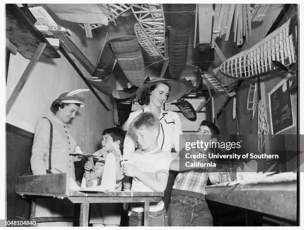 Society...Assistance League, 14 August 1951. Mrs Ralph Gaston;John Smith, 8;Mike Levy, 9;Mrs James Crosby;Julius Levine, 11;Mrs Frederick Klenck;Mrs...