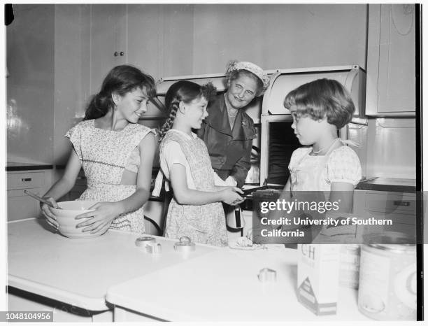 Society...Assistance League, 14 August 1951. Mrs Ralph Gaston;John Smith, 8;Mike Levy, 9;Mrs James Crosby;Julius Levine, 11;Mrs Frederick Klenck;Mrs...