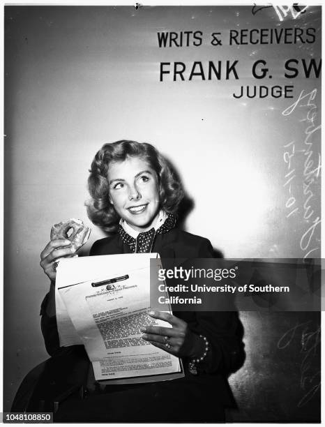 Contract approval, 11 October 1951. Betsy Von Furstenberg..