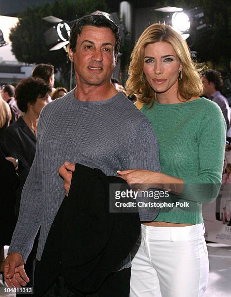 Sylvester Stallone & Jennifer Flavin during Premiere of "The In-Laws" at Cinerama Dome in Hollywood, California, United States.