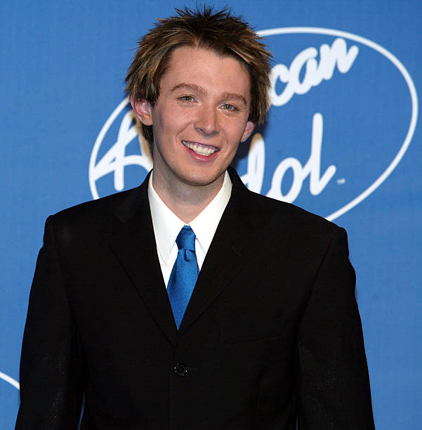 Clay Aiken during American Idol 2 Finals - Press Room at Universal Amphitheatre in Universal City, CA, United States.