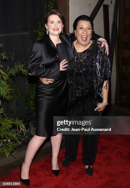 Megan Mullally & Shelley Morrison during "Will & Grace" 100th Episode Celebration at Falcon in Hollywood, California, United States.