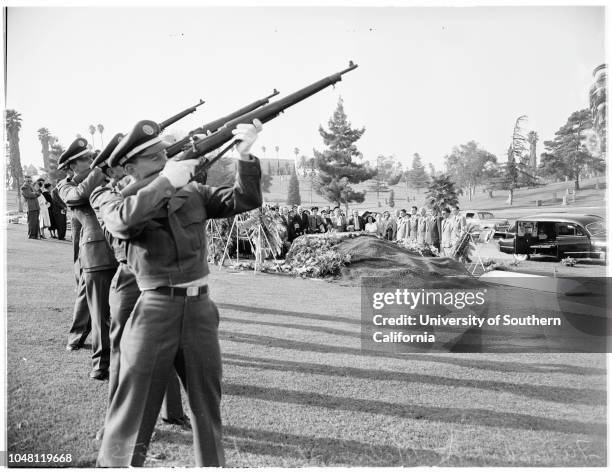 Dollar Bill funeral , 5 October 1951. Lieutenant Malcolm A Stewart ;Mrs Evelyn Stewart;Major M.A Lanning ;Mrs Gladys Alcala;Mrs Flora Stewart ;Hubert...