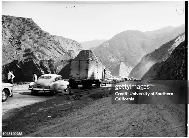 Piru Gorge Road, 27 September 1951. Adolph Bauer;A Teichert and Sons;John F Smith;George W Smith;C.J McCullough;Luther F Hamilton .;Caption slip...