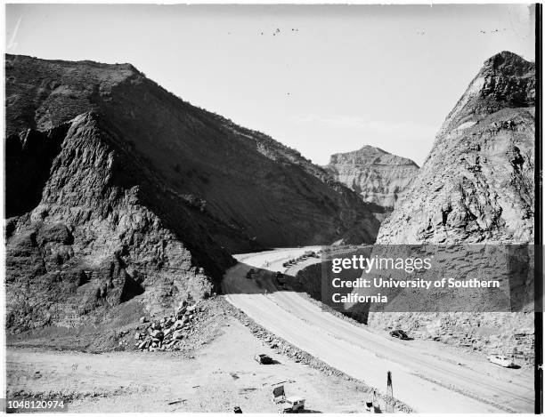 Piru Gorge Road, 27 September 1951. Adolph Bauer;A Teichert and Sons;John F Smith;George W Smith;C.J McCullough;Luther F Hamilton .;Caption slip...