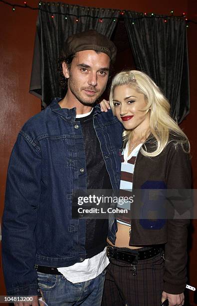 Gavin Rossdale & Gwen Stefani during 2002 KROQ Almost Acoustic Christmas at Universal Amphitheatre in Universal City, California, United States.