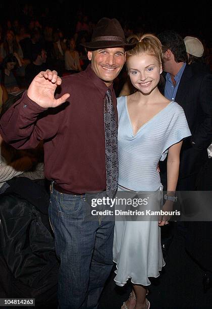 Phillip Bloch and Izabella Miko during Mercedes Benz Fashion Week Fall 2003 Collections - Luca Luca - Front Row at Bryant Park in New York City, New...