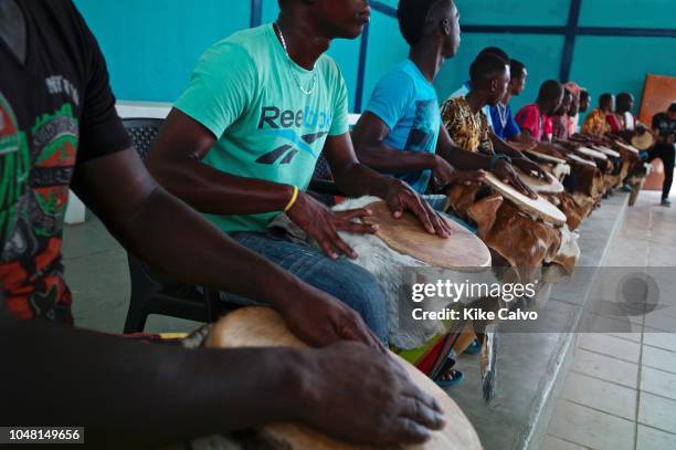 Colombian drummers. San Basilio de Palenque was declared Masterpieces of the Oral and Intangible Heritage of Humanity by UNESCO and is considered the...