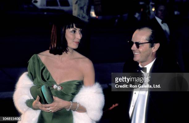 Anjelica Huston and Jack Nicholson during 58th Annual Academy Awards at Dorothy Chandler Pavillion in Los Angeles, CA, United States.